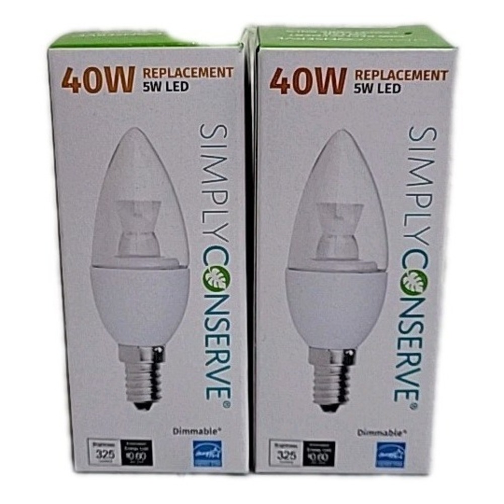 SIMPLY‎ CONSERVE (2 PACK) LED Light Bulb Dimmable 40W Warm White L05LCDL2700K